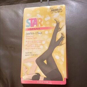 New Spanx Center-Stage Patterned Shaping Tights L black